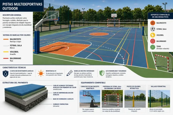 Pista multideportiva outdoor. Cesped Group
